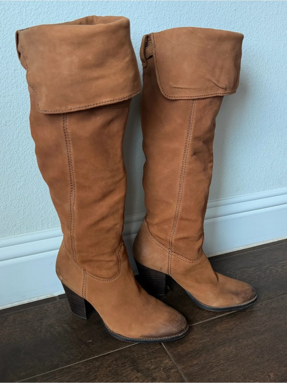 Vince Camuto Knee High Boots in Tan